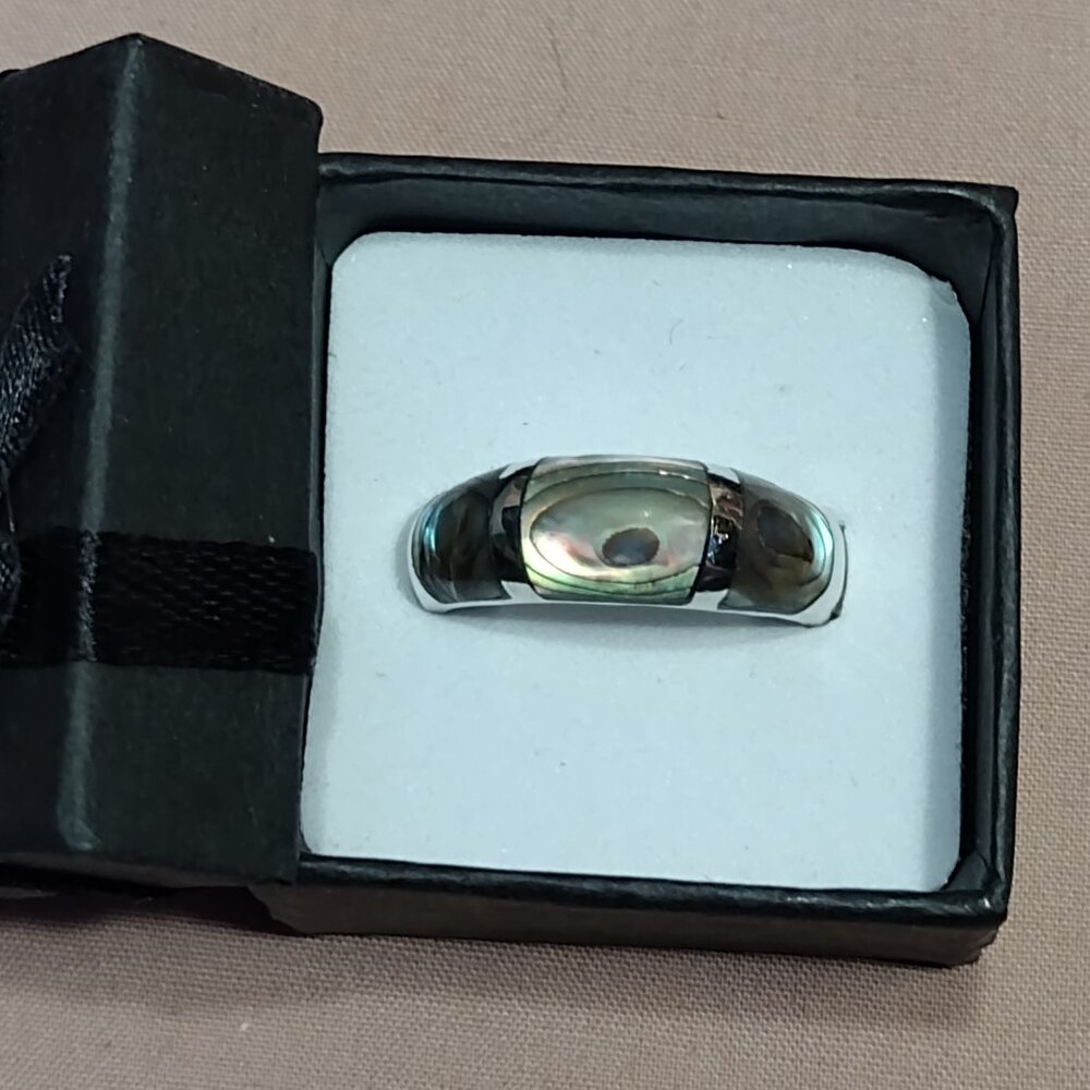 Abalone Sterling Silver Ring - image 2